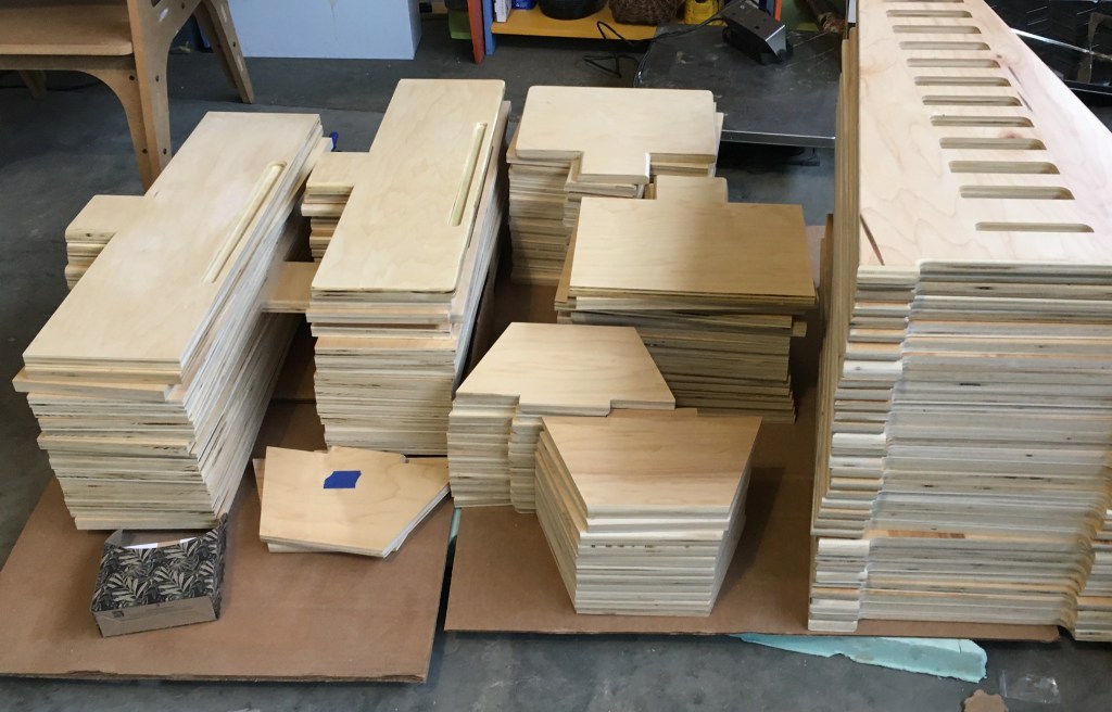 custom CNC milled cabinet-grade plywood parts
